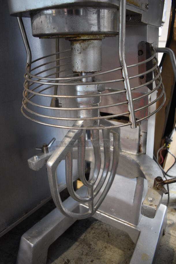 Model SM-30 Metal Commercial Floor Style 30 Quart Planetary Dough Mixer w/ Bowl Guard, Paddle Attachment, Meat Grinder, Tray and Pusher. 110 Volts, 1 Phase. 24x30x55. Tested and Powers On But Parts Do Not Move - Image 6 of 8