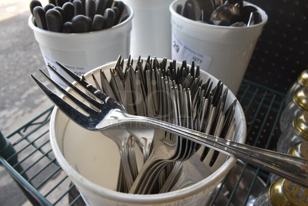 ALL ONE MONEY! Lot of Metal Forks in Poly Bin. 8.5" - Image 3 of 5