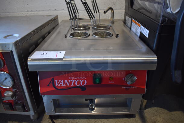 Avantco 177PC201 Stainless Steel Commercial Countertop Electric Powered 8 Liter Pasta Cooker Rethermalizer w/ 4 Metal Baskets. 208/240 Volts, 1 Phase. 16x25x22 - Image 2 of 6