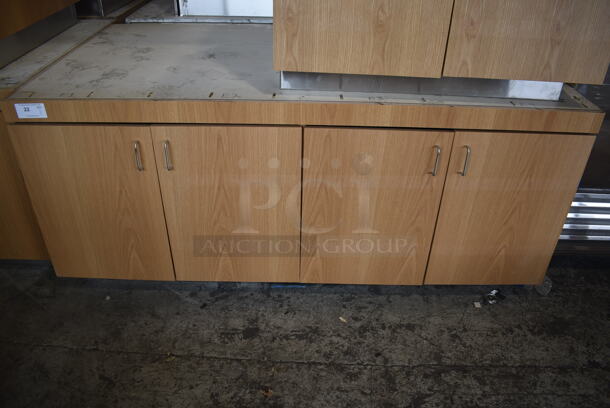 BRAND NEW! Wood Pattern Counter w/ 4 Doors.