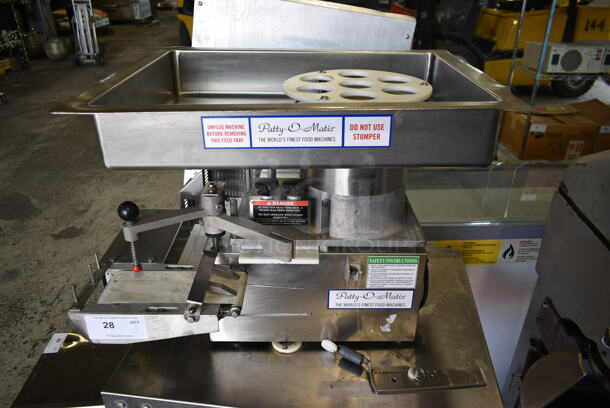 Patty-o-matic 330A Stainless Steel Commercial Countertop Automatic Patty Forming Machine w/ Equipment Stand on Commercial Casters. 115/208 Volts, 1 Phase.  - Image 2 of 8