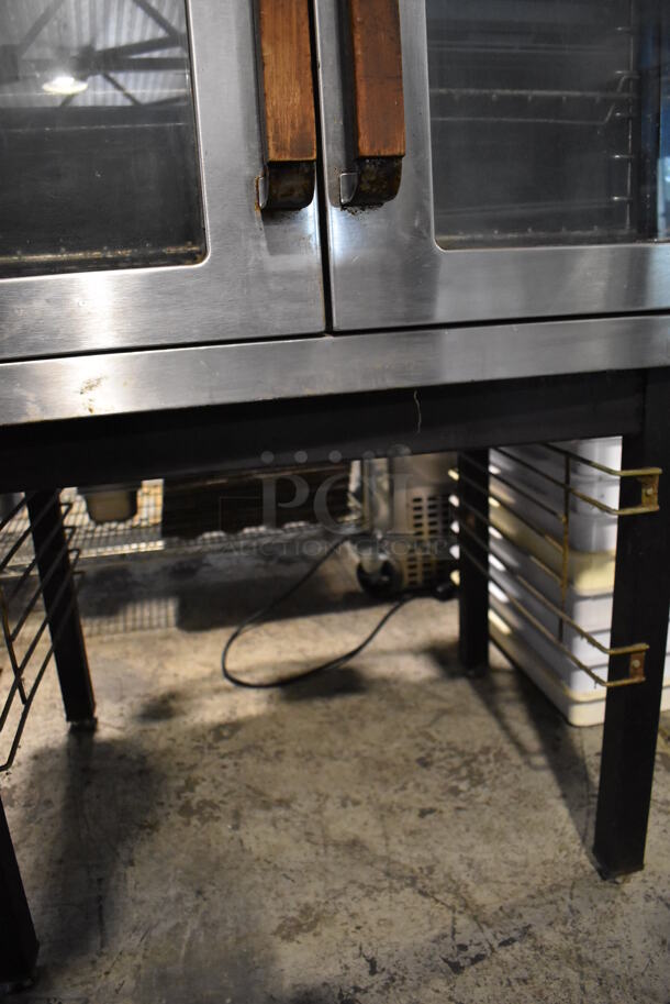 Stainless Steel Commercial Electric Powered Full Size Convection Oven w/ View Through Doors and Metal Oven Racks on Metal Legs. 230 Volts. 36x32x62 - Image 8 of 8