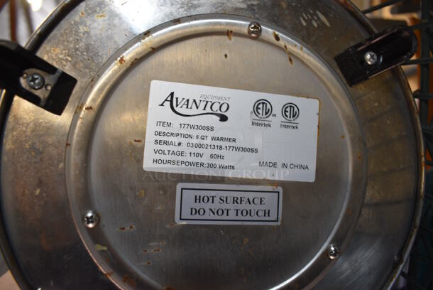 Avantco Model 177W300SS Stainless Steel Commercial Countertop Soup Kettle Food Warmer. 110 Volts, 1 Phase. 10.5x10.5x14. Tested and Working! - Image 5 of 5