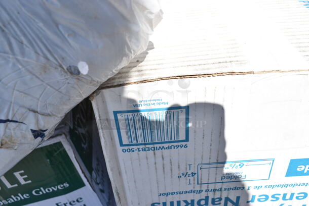 PALLET LOT of 22 BRAND NEW Boxes Including 50020CAFE Choice 20 oz. Café Print Poly Paper Hot Cup - 600/Case, NC12S Fabri-Kal NC12S Nexclear 12 / 14 oz. Clear Customizable Squat Plastic Cup - 1000/Case, 966UPWIDEB1-500 OneUp by Choice White 1-Ply Wide Interfold 6 1/2" x 8 1/2" Dispenser Napkin - 6000/Case, 346WKFSNSPM Medium Weight Wrapped Plastic Cutlery Pack with Napkin and Salt / Pepper, 130WBKFORKH Choice Black Heavy Weight Wrapped Plastic Fork - 1000/Case, 129MCS24B Choice 24 oz. Black Rectangular Microwavable Heavy Weight Container with Lid 8" x 5 1/4" x 2" - 150/Case, 347DC7 Choice 7 oz. Clear Plastic 1-Piece Dessert Cup - 200/Case, 128HD8BULK Choice Heavy Duty 8 oz. Microwavable Translucent Plastic Deli Container - 480/Case, 795PTOWHT1 Choice White Microwavable Folded Paper #1 Take-Out Container 4 3/8" x 3 1/2" x 2 1/2" - 450/Case, 129MCS323CW Choice 36 oz. White 9 3/4" x 7 1/4" x 2" 3-Compartment Rectangular Microwavable Heavy Weight Container with Lid - 150/Case, 129MCS24B Choice 24 oz. Black Rectangular Microwavable Heavy Weight Container with Lid 8" x 5 1/4" x 2" - 150/Case. 22 Times Your Bid!  - Image 12 of 12