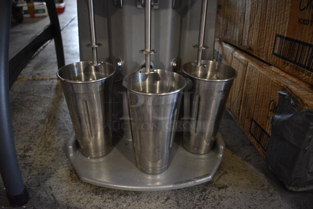 Waring Metal Commercial Countertop 3 Head Drink Mixer w/ 3 Mixing Cups. 12x9x20. Tested and Working! - Image 2 of 6