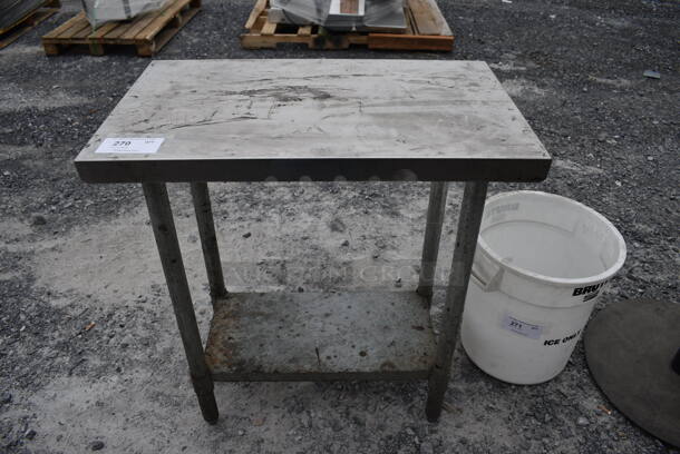 Stainless Steel Table w/ Metal Under Shelf. 30x18x33