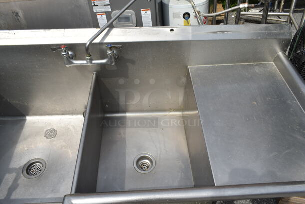 Stainless Steel L Shaped 3 Bay Sink w/ Dual Drain Boards. Bays Include 18x13 - Image 3 of 3