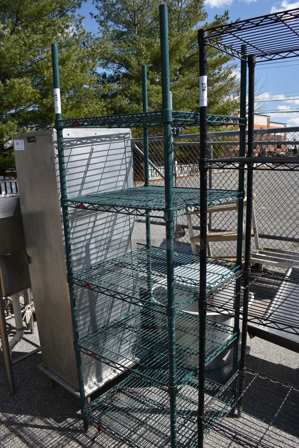 Metro Green Finish 5 Tier Shelving Unit. BUYER MUST DISMANTLE. PCI CANNOT DISMANTLE FOR SHIPPING. PLEASE CONSIDER FREIGHT CHARGES. 24x24x74.5 - Image 1 of 3