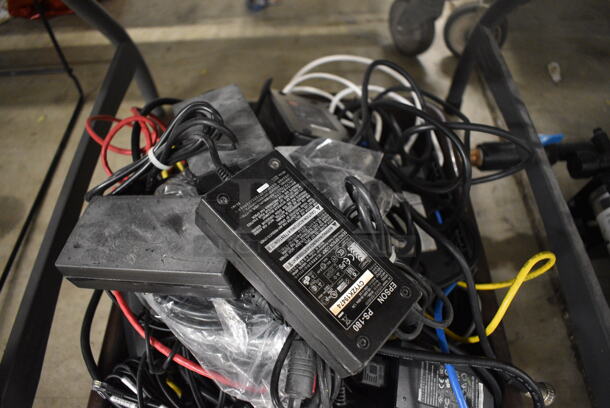 ALL ONE MONEY! Lot of Various Cords in Brown Bus Bin! 21x15x7 - Image 3 of 4