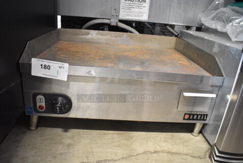 Anvil FTA 8024 Stainless Steel Commercial Countertop Electric Powered Flat Top Griddle. 220 Volts, 1 Phase. 
