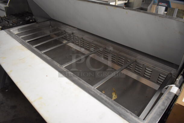 Avantco 178SCLM3 Stainless Steel Commercial Sandwich Salad Prep Table Bain Marie Mega Top on Commercial Casters. 115 Volts, 1 Phase. 70.5x37x47. Tested and Powers On But Temps at 46 Degrees - Image 3 of 9