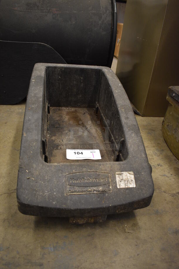 Rubbermaid Black Poly Slim Jim Trash Can Dolly on Commercial Casters. 14x23x12