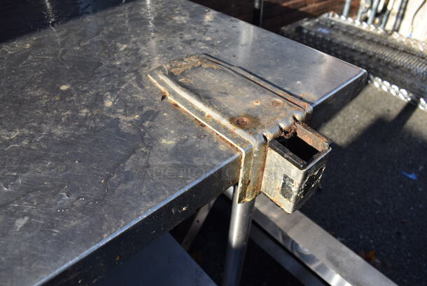 Stainless Steel Table w/ Commercial Can Opener Mount and Under Shelf on Commercial Casters. 60x24x36 - Image 2 of 5