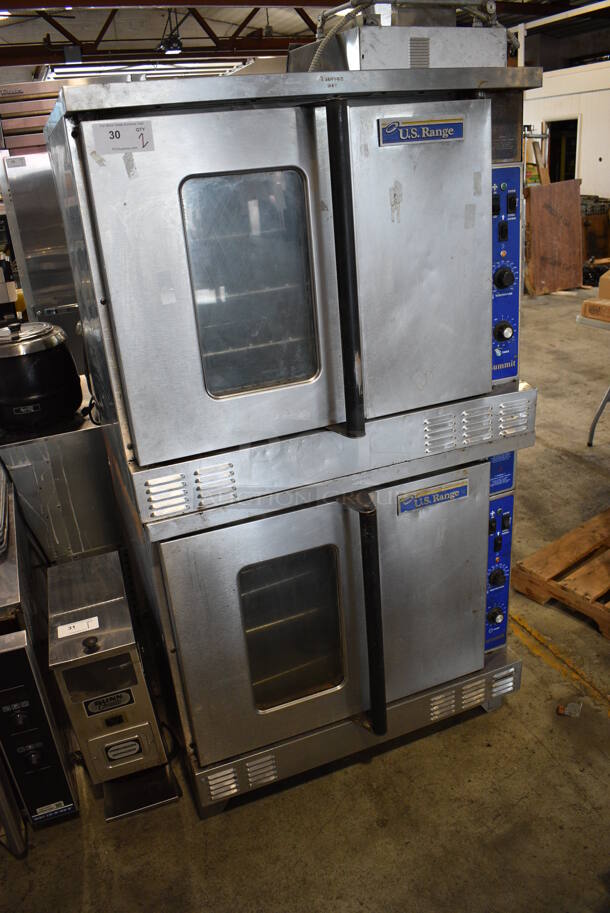 2 US Range Summit Stainless Steel Commercial Electric Powered Full Size Convection Oven w/ View Through Door, Solid Door, Metal Oven Racks and Thermostatic Controls. Appears To Be 208 Volt, 3 Phase. 38x38x69. 2 Times Your Bid! - Image 2 of 8