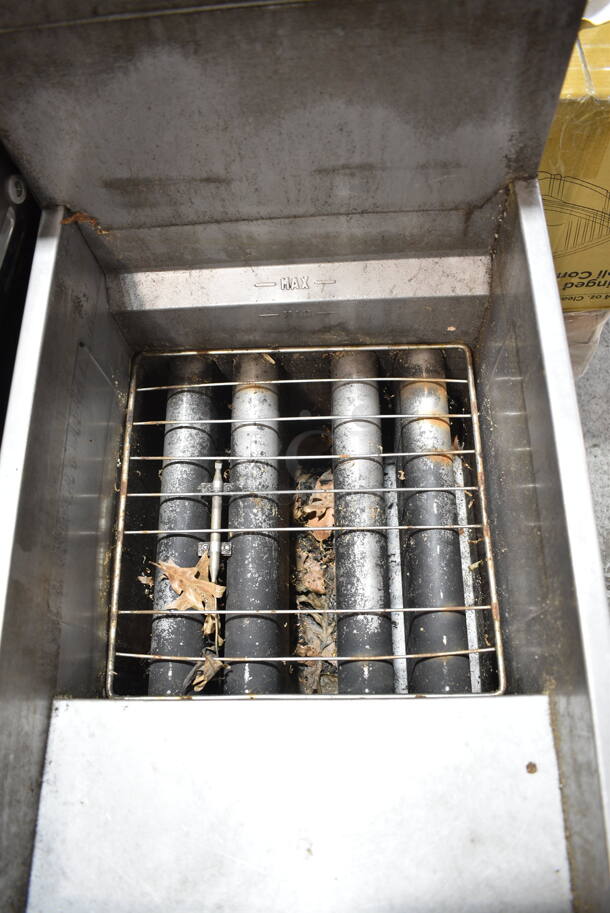 Vulcan Stainless Steel Commercial Floor Style Natural Gas Powered Deep Fat Fryer.  - Image 3 of 5