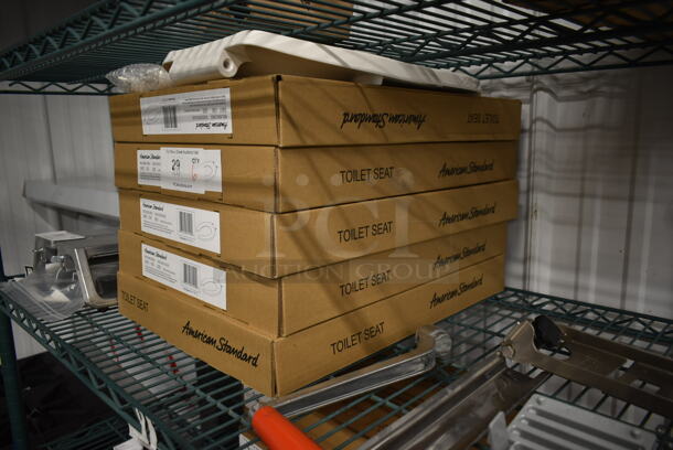 6 BRAND NEW IN BOX! American Standard 5901100.02 Elongated Commercial Heavy-Duty Toilet Seat. 6 Times Your Bid! - Image 3 of 6
