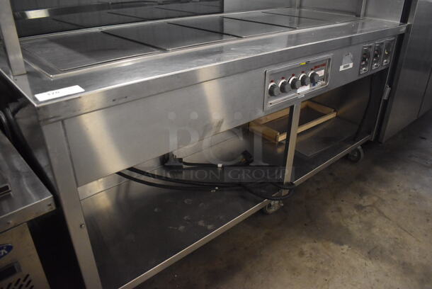 Wells Stainless Steel Commercial Warming Prep Station w. Under Shelf and Sneeze Guard on Commercial Casters. 240 Volts, 3 Phase. 79x33x57 - Image 3 of 8