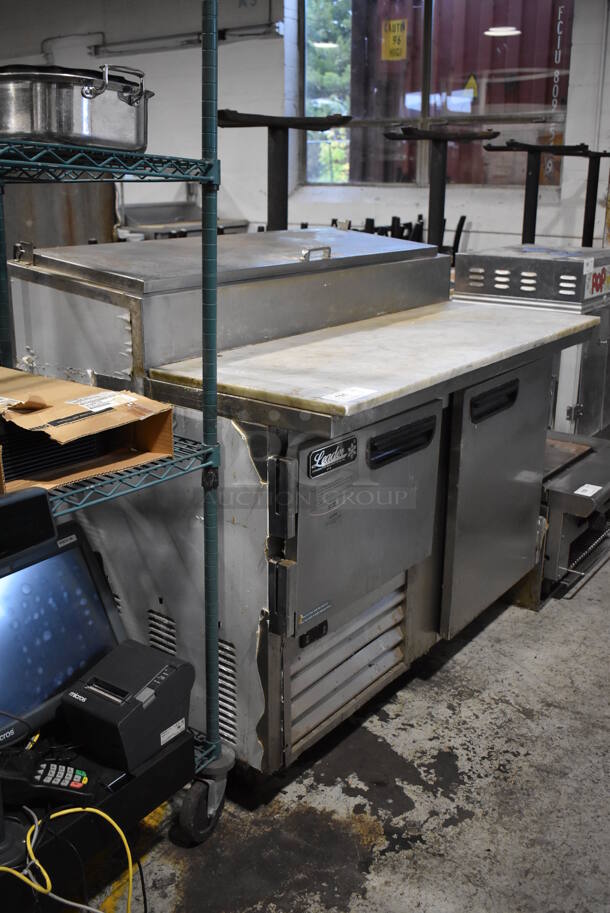 Leader ESPT48 S/C Stainless Steel Commercial Pizza Prep Table w/ Oversized Marble Cutting Board on Commercial Casters. 115 Volts, 1 Phase. 48x36x45. Tested and Working! - Image 3 of 10