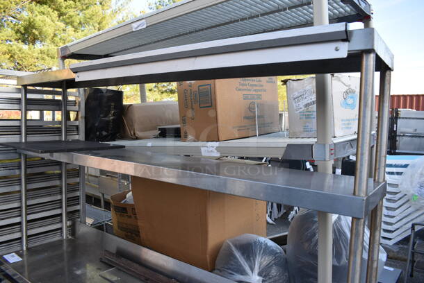 CustomCool Stainless Steel Commercial Table w/ 2 Doors, 2 Over Shelves and Order Holding Rod on Commercial Casters. 59x15x69 - Image 3 of 6