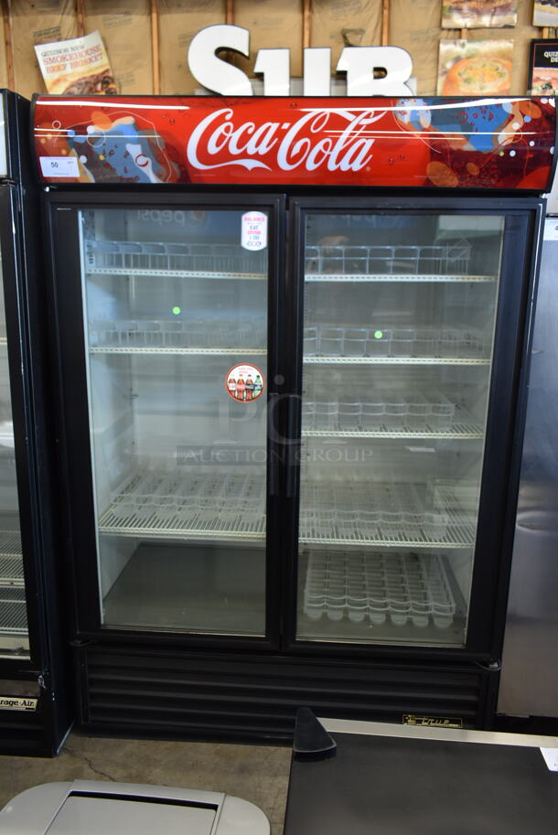 True GDM-49 Metal Commercial 2 Door Reach In Cooler Merchandiser w/ Poly Coated Racks. 115 Volts, 1 Phase. Tested and Working! - Image 1 of 8