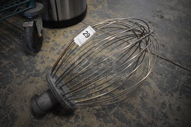 Metal Commercial Balloon Whisk Attachment for Hobart Mixer. 9x9x16.5