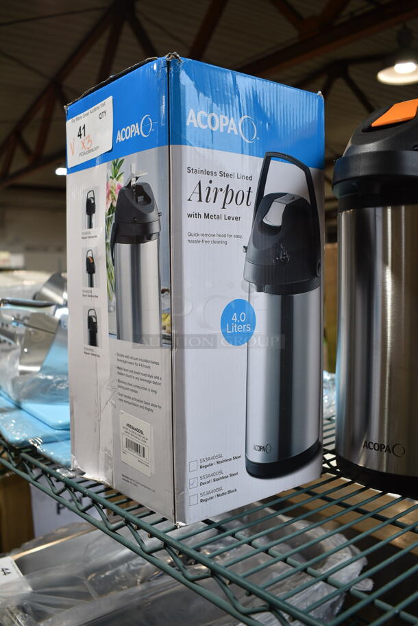 3 BRAND NEW SCRATCH AND DENT! Items; Bunn Stainless Steel Beverage Holder Dispenser, 2 553A40DSL Acopa Air Pot. 3 Times Your Bid! - Image 6 of 7