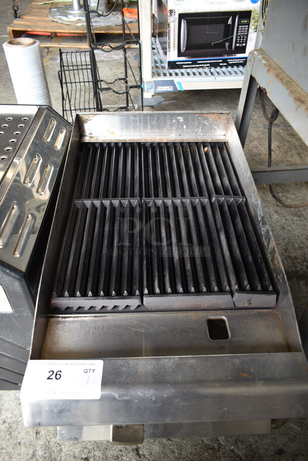 Cooking Performance Group CPG Stainless Steel Commercial Countertop Natural Gas Powered Charbroiler Grill.  - Image 2 of 5