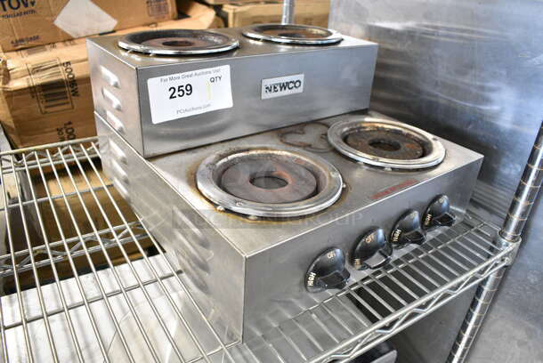 Newco HS4HW Stainless Steel Commercial Countertop 2 Tier 4 Burner Coffee Pot Warmer. 120 Volts, 1 Phase. Tested and Working! - Image 2 of 4