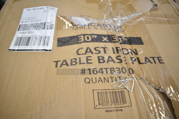 PALLET LOT of 25 BRAND NEW Boxes Including 500MF883W1C Choice 8" x 8" 1-Compartment Microwaveable White Mineral-Filled Plastic Hinged Take-Out Container - 150/Case, Dart 20J16 20 oz. White Customizable Foam Cup - 500/Case, 164TB3030 Lancaster Table & Seating 30" x 30" Cross Cast Iron Table Base Plate, Tin Trash Can Lids, 395TO991 EcoChoice 9" x 9" x 3" Compostable Sugarcane / Bagasse 1 Compartment Take-Out Box - 200/Case, French Fry Bags, 2 Box 500COLLAR8BR EcoChoice 8 oz. Kraft Coffee Cup Sleeve / Jacket / Clutch - 1200/Case, 460EC18UHAND Regency 18" NSF Chrome Utility Cart Handle, 2 Box 105GC36321 Choice 1 Part Green and White Guest Check with Bottom Guest Receipt - 50/Case, 2 Box 500MF883B1C Choice 8" x 8" 1-Compartment Microwaveable Black Mineral-Filled Plastic Hinged Take-Out Container - 150/Case, Regency 600SPL2424R Regency 15" High Stainless Steel Mop Sink Backsplash and Right Side Splash for 24 x 24" Mop Sink. 25 Times Your Bid!  - Image 5 of 12