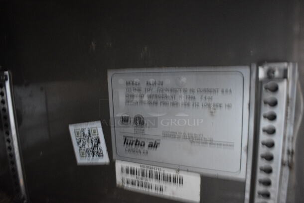 Turbo Air Model MUR-28 Stainless Steel Commercial Single Door Under Counter Cooler w/ Poly Clear Sneeze Guard. 115 Volts, 1 Phase. 27.5x30x63. Tested and Powers On But Temps at 52 Degrees - Image 5 of 6