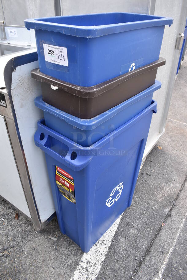 4 Poly Slim Jim Trash Cans. 11x20x30. 4 Times Your Bid! - Image 2 of 5