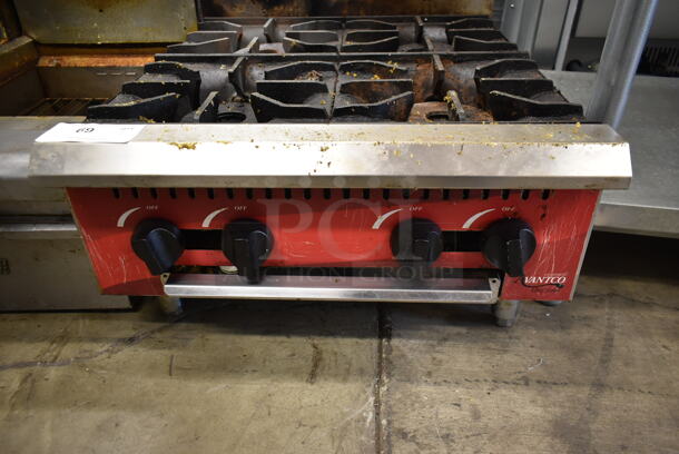 2020 Avantco 177CAGR424 Stainless Steel Commercial Countertop Natural Gas Powered 4 Burner Range.  - Image 3 of 7