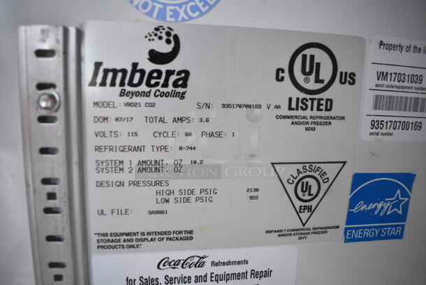 Imbera VRD21 ENERGY STAR Metal Commercial 2 Door Reach In Cooler Merchandiser. 115 Volts, 1 Phase. Tested and Powers On But Does Not Get Cold - Image 6 of 6