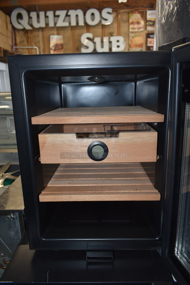 BRAND NEW SCRATCH AND DENT! Whynter CHC-123DS 1.2 cu. ft. Stainless Steel Digital Control and Display Cigar Humidor with Spanish Cedar Shelves. 110-120 Volts, 1 Phase. Tested and Working! - Image 4 of 6