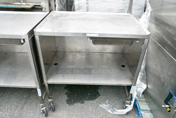 National Cart Co Stainless Steel Portable Table w/ Under Shelf and Drawer on Commercial Casters.  - Image 2 of 6