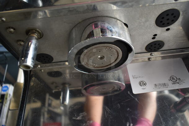 Grindmaster 245OQ Espressimo Stainless Steel Commercial Countertop 2 Group Espresso Machine w/ 2 Portafilters and Steam Wands. 208/240 Volts, 1 Phase.  - Image 7 of 7