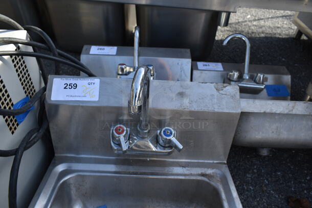 Stainless Steel Commercial Single Bay Wall Mount Sink w/ Faucet and Handles. - Image 3 of 3
