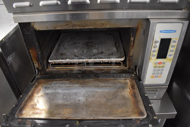 2 Turbochef NGC Stainless Steel Commercial Electric Powered Rapid Cook Ovens w/ Stainless Steel Commercial Equipment Stand on Commercial Casters. 208/240 Volts, 1 Phase. 30x30x55. 2 Times Your Bid! - Image 7 of 12