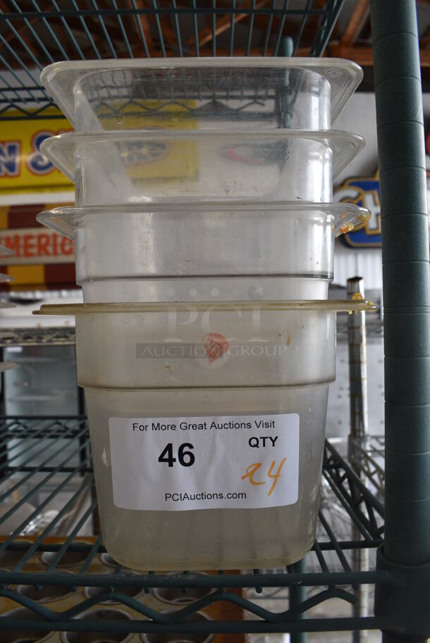 ALL ONE MONEY! Lot of 4 Clear Poly 1/3 Size Drop In Bins! 1/3x6 - Image 1 of 3