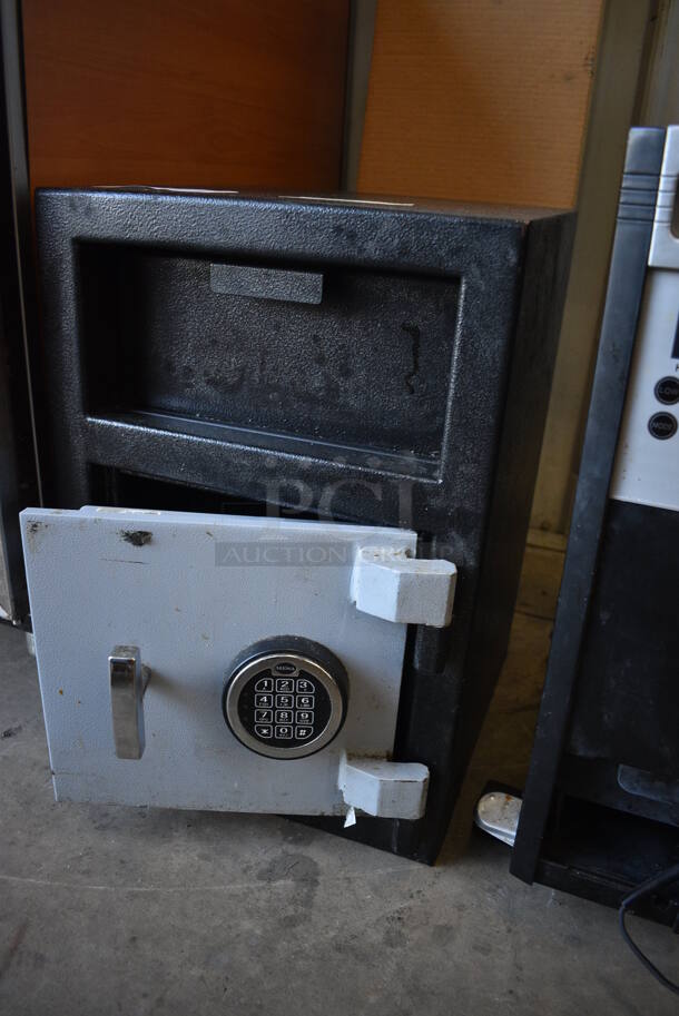 Black and Gray Metal Single Compartment Drop Safe. Comes w/ Combination! 14x15x20 - Image 2 of 6