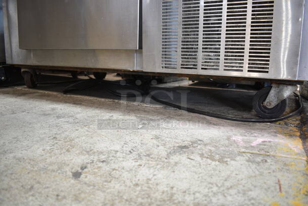 Norlake ZF122SAS/0-0DO Stainless Steel Commercial Cooler w/ Topping Rail and 16 Drop Ins on Commercial Casters. 115 Volts, 1 Phase. Tested and Working! - Image 2 of 8