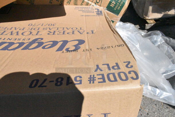 20 BRAND NEW Boxes Including Solo PL4N Large Clear Plastic Souffle, 5002DNAP Choice White 2-Ply Dinner Napkin 17" x 15" - 3000/Case, Commercial Casters. 20 Times Your Bid! - Image 6 of 12
