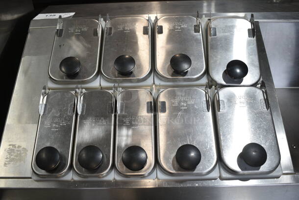 Norlake ZF122SAS/0-0DO Stainless Steel Commercial Cooler w/ Topping Rail and 16 Drop Ins on Commercial Casters. 115 Volts, 1 Phase. Tested and Working! - Image 4 of 8