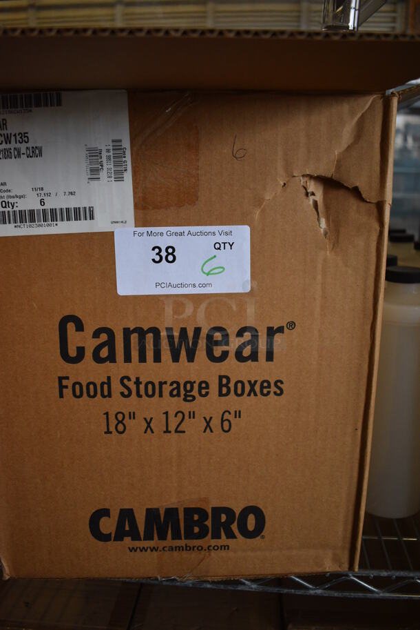 ALL ONE MONEY! Lot of 6 BRAND NEW IN BOX! Cambro Clear Poly Bins. 12x18x6 - Image 4 of 4