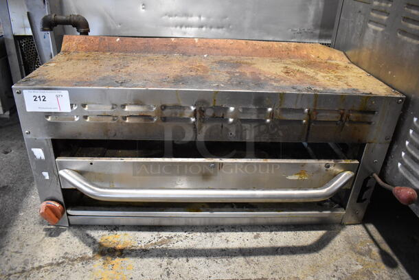 Stainless Steel Commercial Natural Gas Powered Cheese Melter. 36x22x20