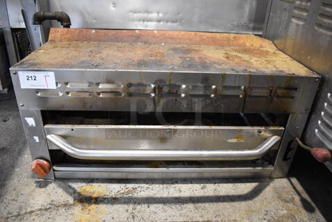 Stainless Steel Commercial Natural Gas Powered Cheese Melter. 36x22x20