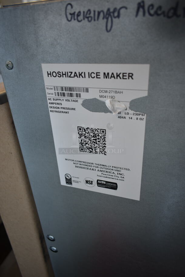 BRAND NEW SCRATCH AND DENT! 2022 Hoshizaki DCM-271BAH Stainless Steel Commercial Countertop Ice Machine and Water Dispenser. 115 Volts, 1 Phase.  - Image 5 of 5