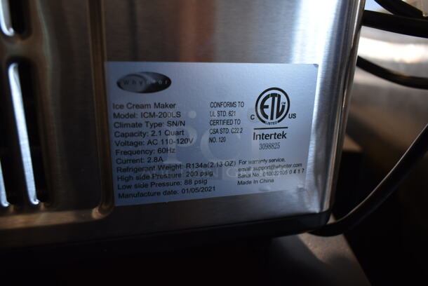 BRAND NEW SCRATCH AND DENT! Whynter ICM-15LS Self Freezing Digital Ice Cream Maker Stainless Steel. 115 Volt, 1 Phase. Tested and Working! - Image 7 of 7