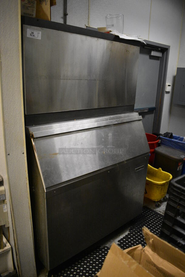Scotsman CME1356WS-32F Stainless Steel Commercial Ice Head on Scotsman Metal Commercial Ice Bin. 208/230 Volts, 1 Phase. 48x34x78. BUYER MUST REMOVE. Item Was in Working Condition on Last Day of Business. (kitchen) - Image 2 of 6