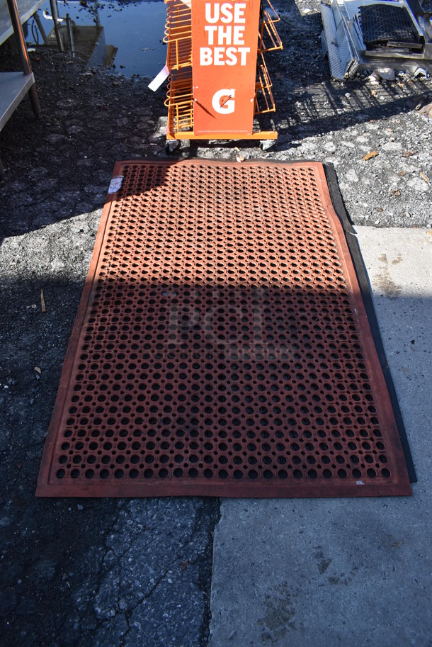 2 Anti Fatigue Floor Mats; Orange and Black. 60x36. 2 Times Your Bid!